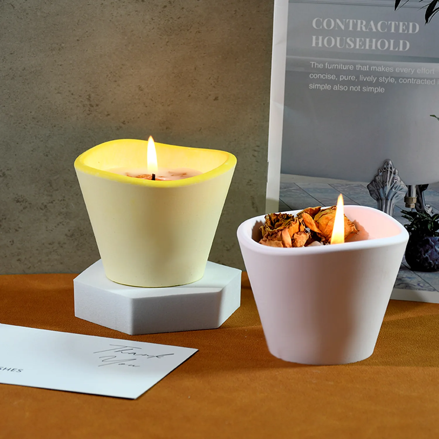 Clay molds, conical-bottomed wax cup molds, scented plaster drop glue table decorations, DIY shaping molds