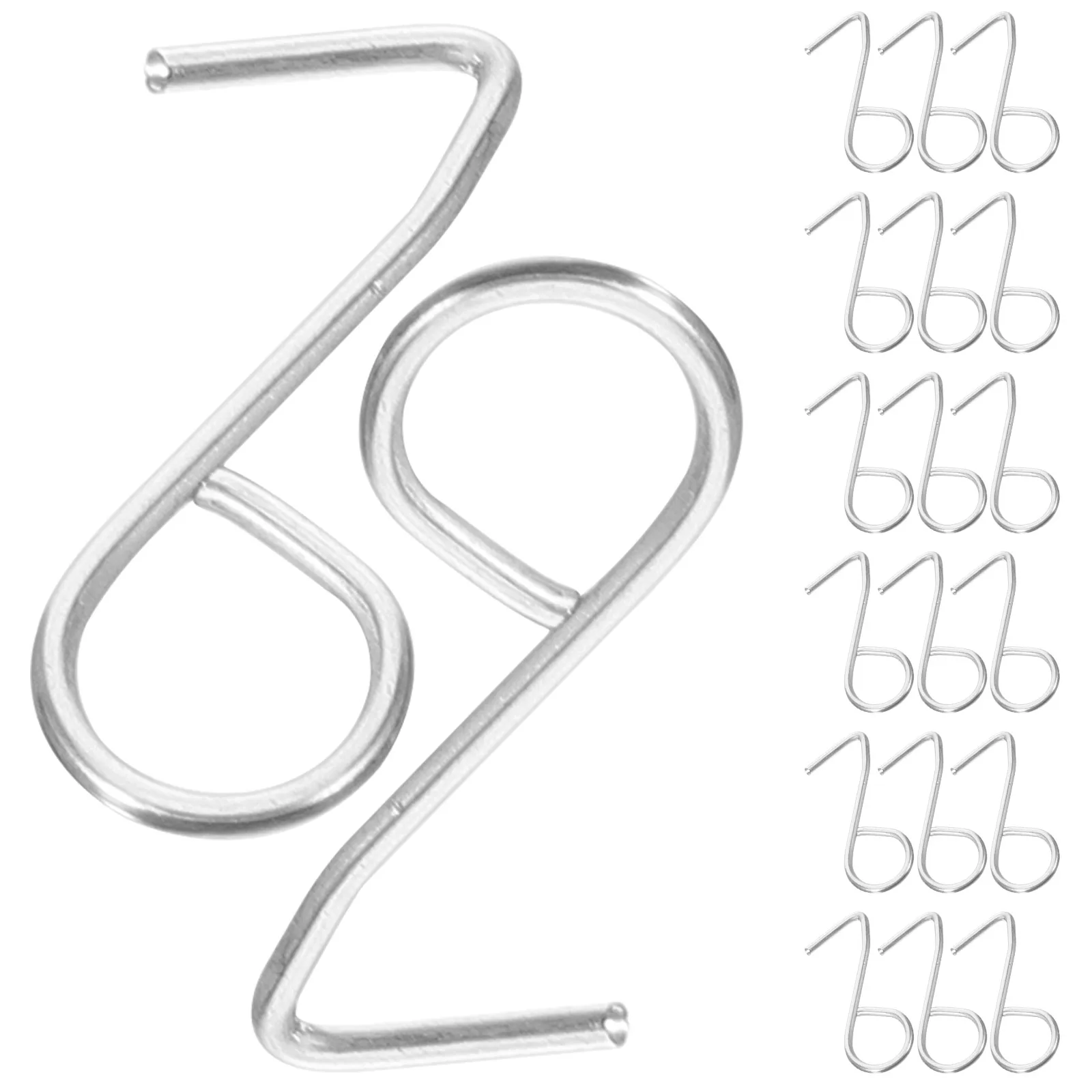 

100pcs Metal S Hooks Zinc Steel Car Seat Cover Fixing Hangers Type 1.2x24 Compatible Easy Installation Durable Automotive