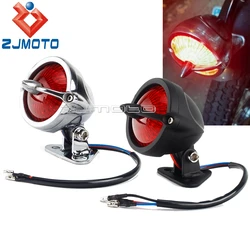 Motorcycle Retro LED Tail Light For Harley Honda Yamaha Suzuki Cafe Racer Chopper Custom Mini Brake Stop Rear Light Taillight