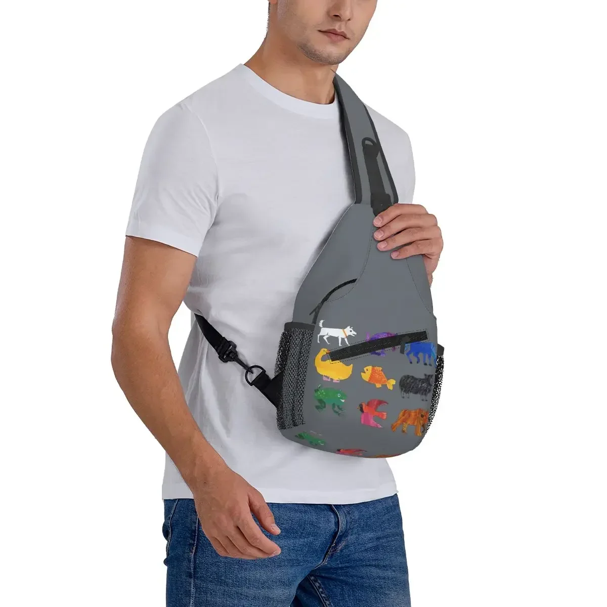 Eric Carle animaux sac de poitrine hommes fronde bandoulière sac à dos sac de poitrine voyage randonnée sac à dos sac à bandoulière