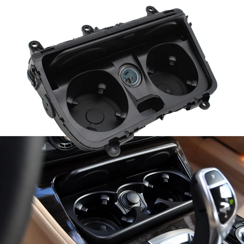 Car Front Center Console Water Cup Holder Assembly Drink Holder For-BMW 5 Series F10 F11 F10 LCI F11 LCI 2014-2017