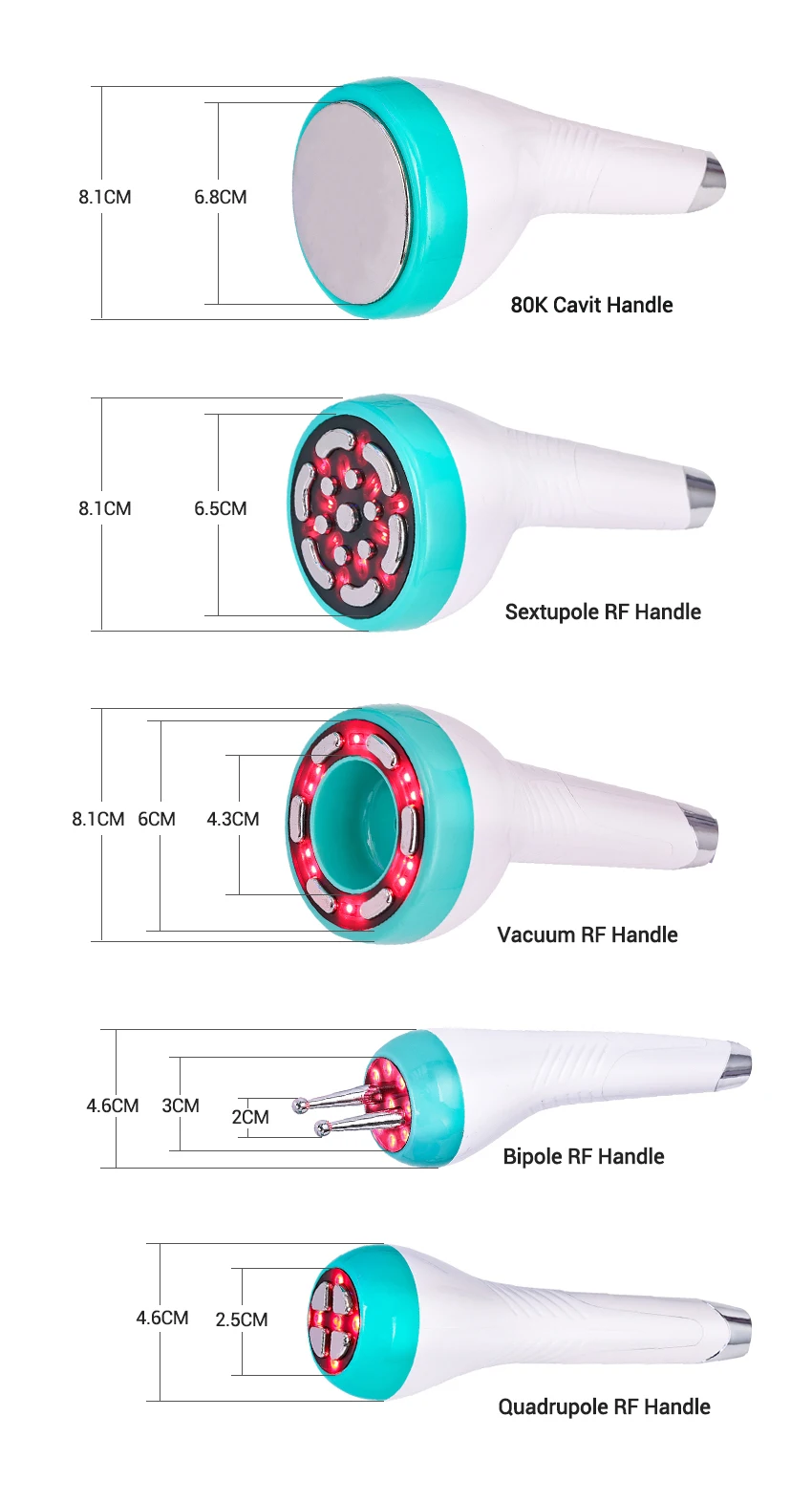 5‑In‑1 80K Ultrasonic Vacuum Beauty Massage Device, Multi‑Probe Spa Beauty Care Equipment for Beauty Salon