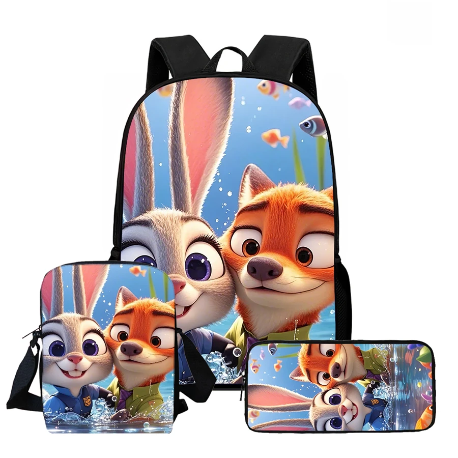 

Школьный рюкзак Zootopia2 с героями мультфильмов и сумками на ремне, сумки-карандаши для детского сада, легкие школьные сумки для мальчиков и девочек