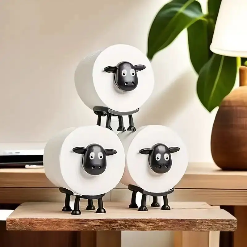 Cute Sheep Toilet Paper Roll Holder Storage Sheep Roll Paper Rack High Quality House Sheep Tissue Bathroom Cartoon Storage Rack