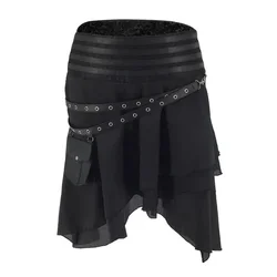 Vintage Women Pirate Skirts Gothic Irregular Corset Matching Skirts Medieval Steampunk Showgirl Party Dress