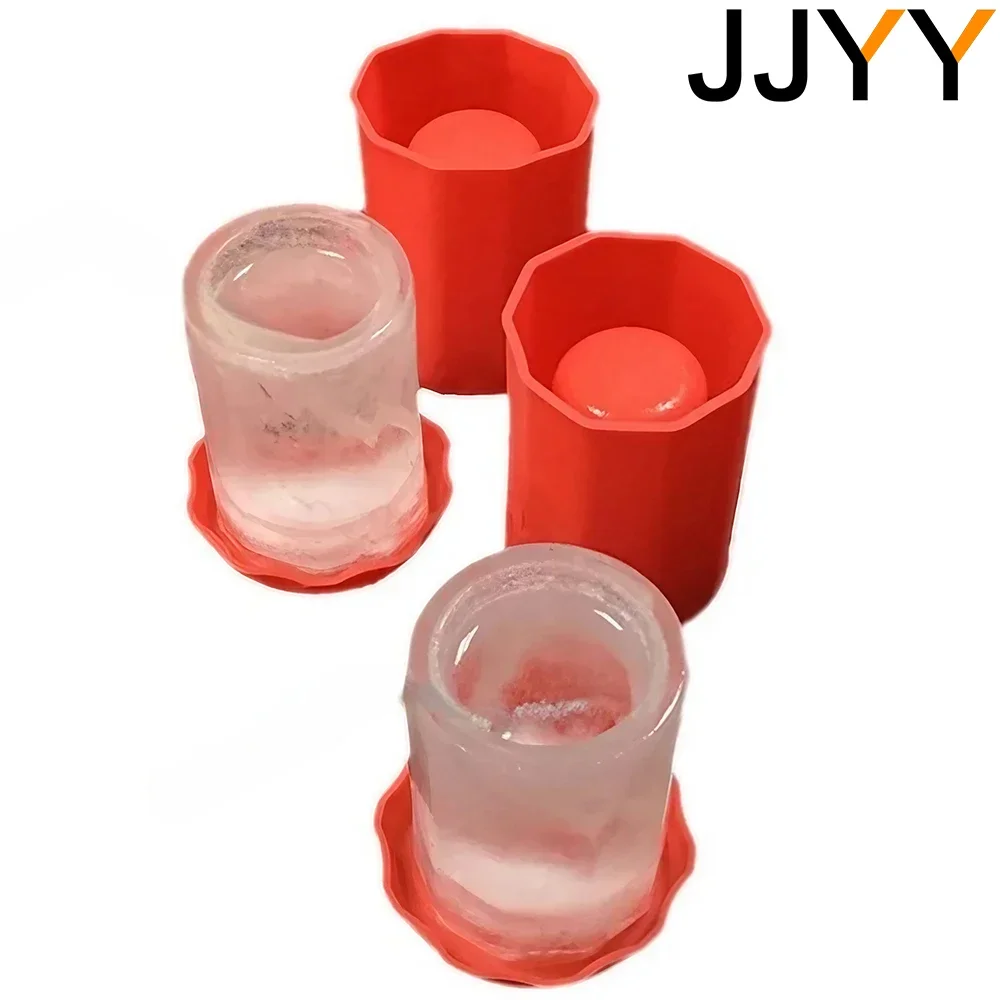 JJYY-Molde grande para taza de hielo de silicona de calidad alimentaria, compartimento para hielo de verano, molde para cubitos de hielo, taza de coque con tapa, suministros de cocina