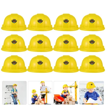 Birthday Party Favors Construction Kids Tool Hat Hard Building Dress Up Hats Puzzle Hardhat Yellow Plastic Work 