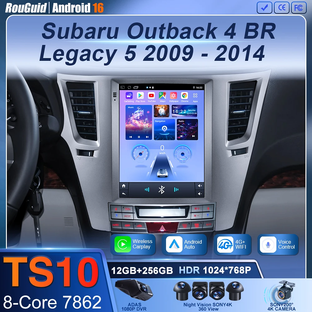 Android 16 Car Radio 9.7 inch For Subaru Outback 4 BR Legacy 5 2009 - 2014 Multimedia Video Player Navigation GPS Stereo Carplay