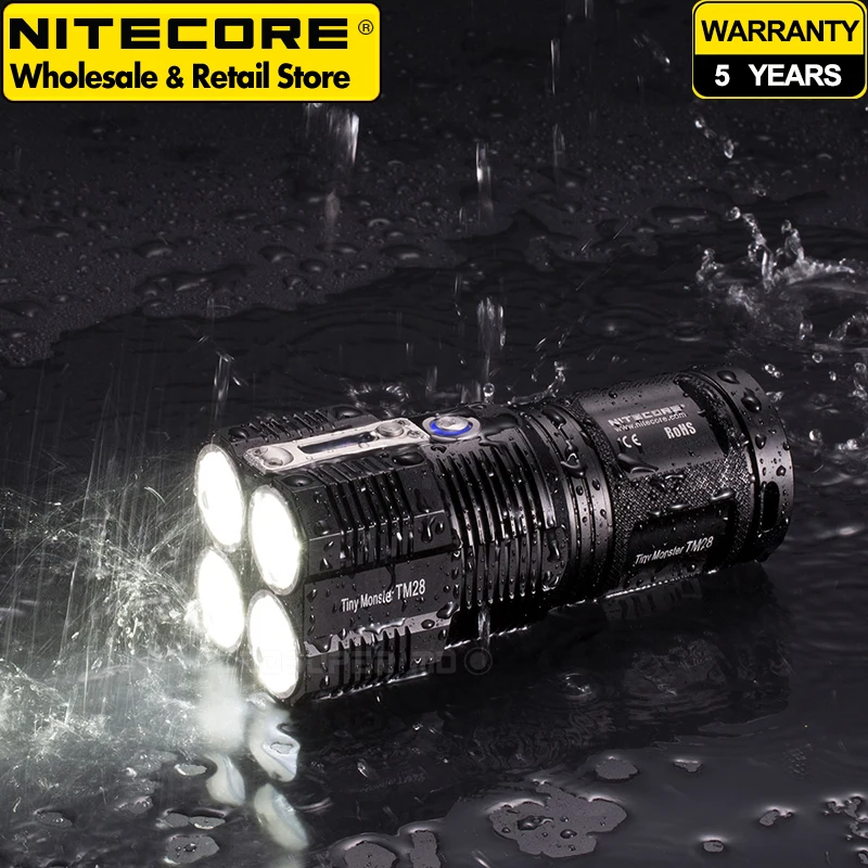 كشاف 6000 لومن Nitecore TM28 مصباح يدوي LED عالي الطاقة مع بطاريات 4*3100 مللي أمبير 18650 #2