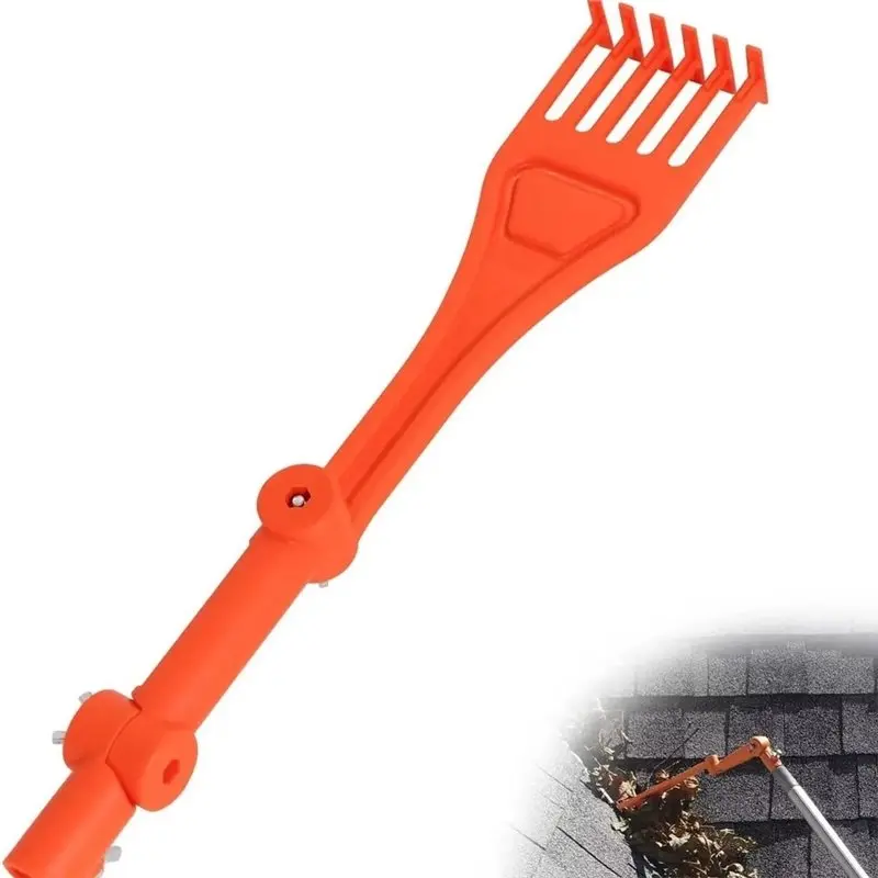 WORTHOWN-Gutter Rake From Ground Gutter Cleaning Tools Rotatable Handle Small Rake Rain Gutter Cleaning Tool For Roofs Gutters