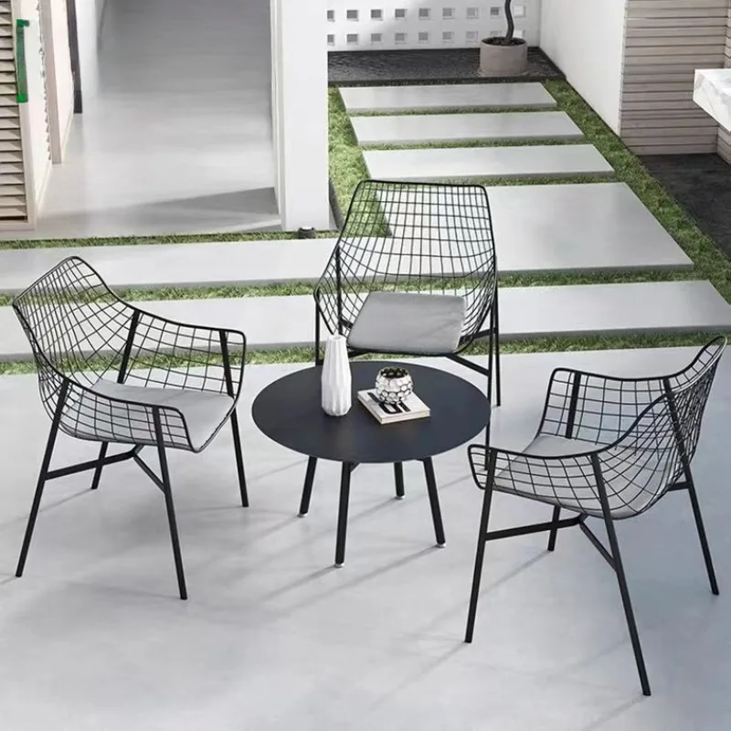 

Outdoor Patio Tables and Chairs Balcony Wrought Iron Leisure Cafe Chairs Terrace Salon De Jardin Garden Furniture Sets WKGF