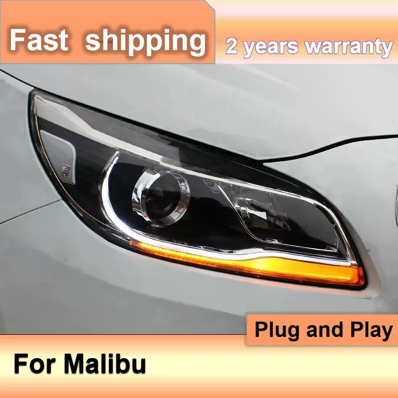 Car Accessories for Chevrolet Malibu Headlight 2012-2014 Malibu Front Light DRL Turn Signal High Beam Projector Lens