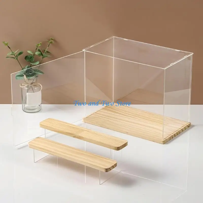 

HX6F Acrylic Display Case Dustproof Showcase Acrylic Storage Cube Acrylic Texture