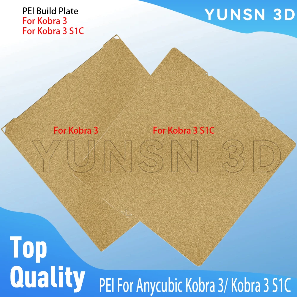 

Для Anycubic Kobra 3 S1C рабочая пластина, двухсторонняя печать, текстурированный весенний стальной лист PEI для 3D-принтера Cobra 3, запасная часть