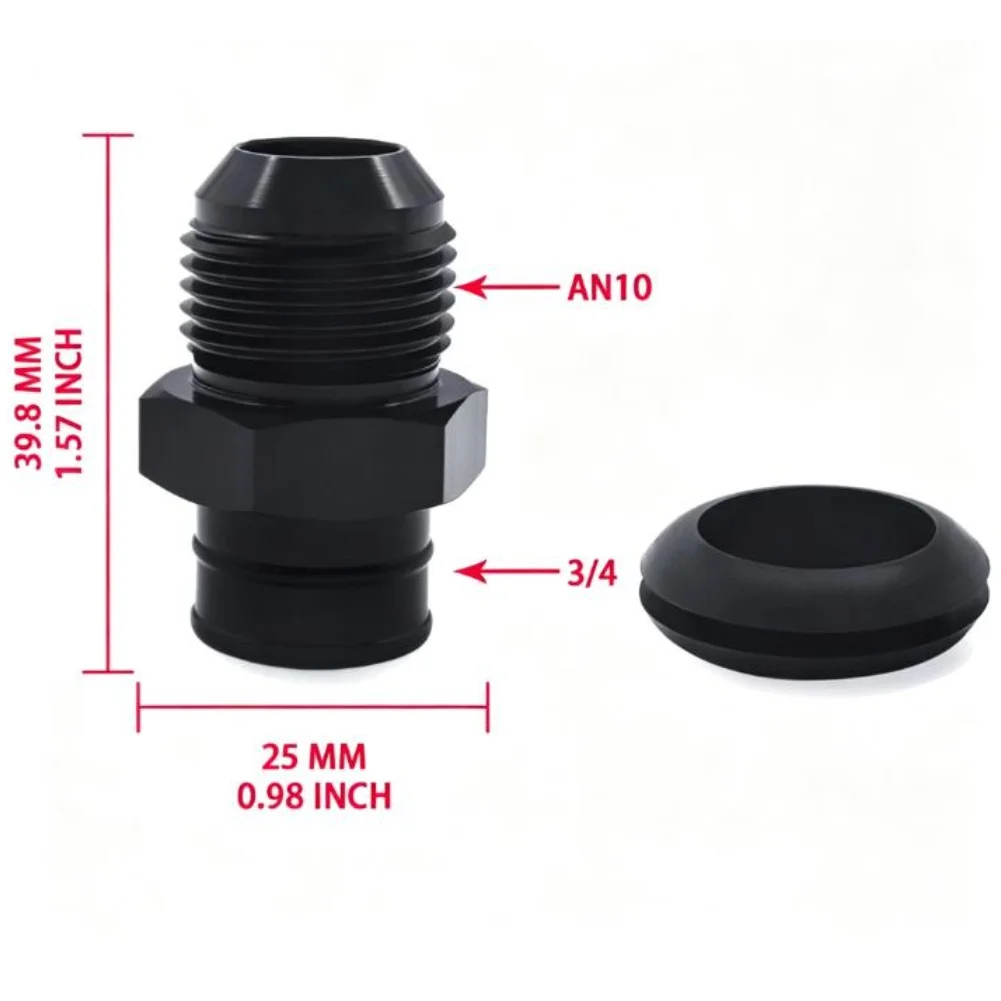 10AN 3/4Hose Push-In Fitting Adapter For LS1, For LS2, LS3, For LS6, For LQ4, LQ9, And Other For Gen III/IV V8 Engines