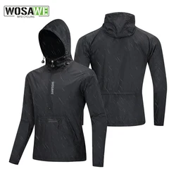 WOSAWE Men's Cycling Jacket Windbreaker Hooded Jacket Bike Wind Cutter Vest Windproof Short Winds Cycling Rainproof Jacket