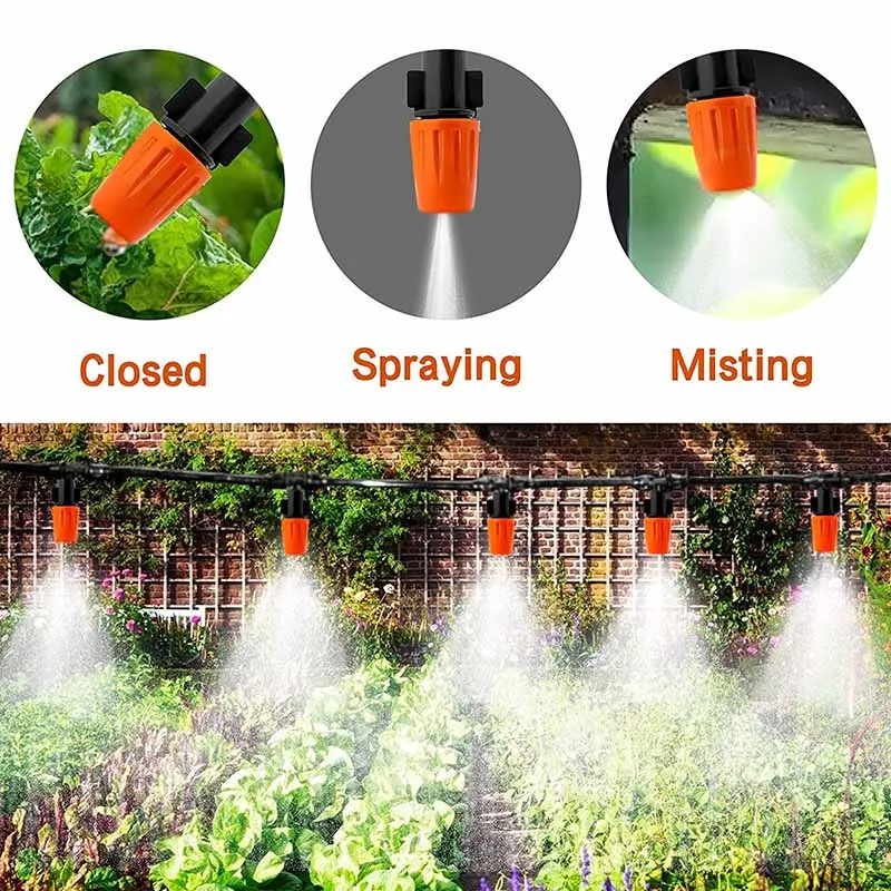 

10Kits Adjustable Garden Sprinkler Drip Irrigation Mister Heads Micro Spray Flow Irrigation Drippers For Garden Watering System