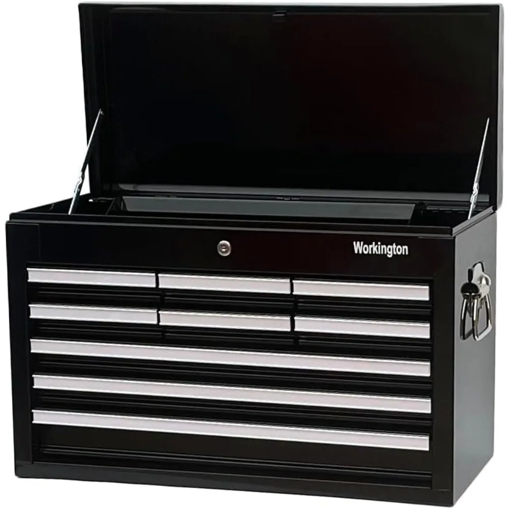 

Professional Industrial Portable Metal Tool Chest with 9 Drawers, 26" 9-Drawer Tool Chest Cabinet with Ball Bearing Drawer Slid