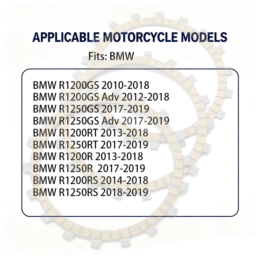 Motorcycle Friction Clutch Plates For BMW R1200GS R1250GS Adv R1200RT R1250RT R1200R R1250R R1200RS R1250RS OEM: 21218529448