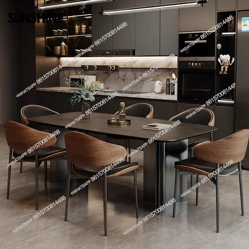 

Restaurant Black Dining Tables Square Design Breakfast Kitchen Dining Tables Salon Luxury Modern Tavolo Di Pranzo Furniture