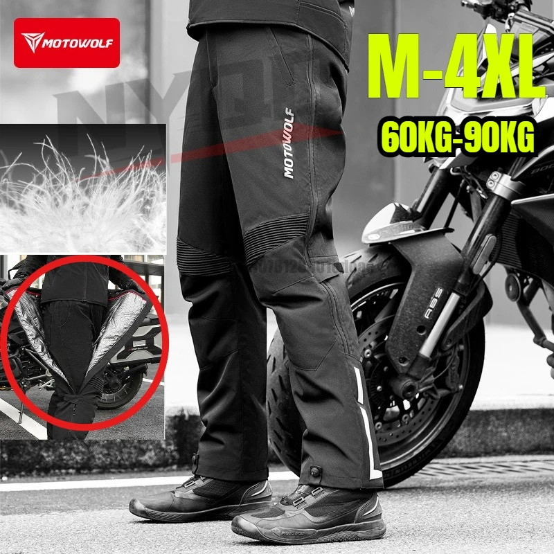 

Winter Waterproof Motorcycle Overpants Quick Release Touring Moto Pants Men's Warm Windproof Motorbike Trousers CE Kneepads