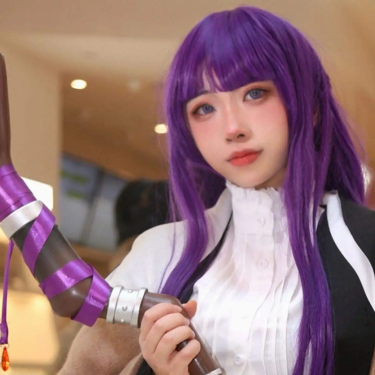 Anime Character Purple Long Straight Hair Chemical Fiber Synthetic Wig Anime Party Game Party Festival Event