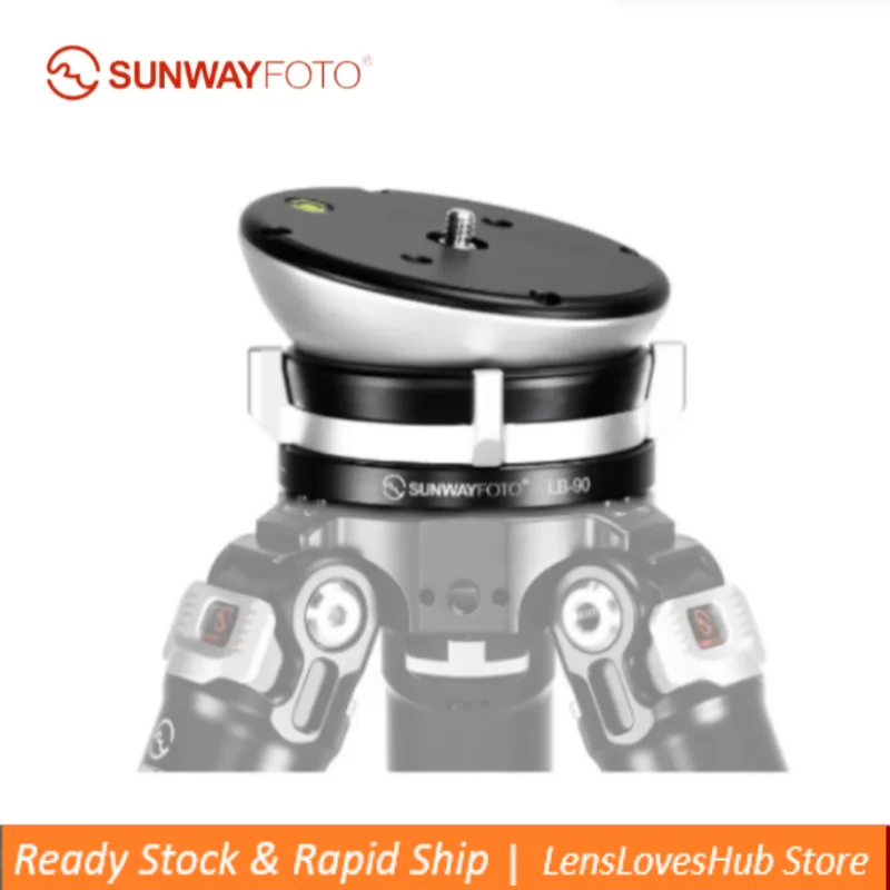 SUNWAYFOTO LB-90 55lb Leveling Base, 90mm Low-Profile Platform with Butterfly Lock for Panorama