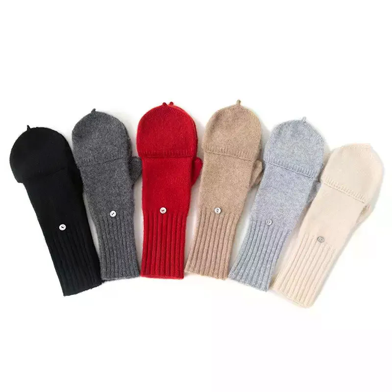 الكشمير القفاز الدافئة محبوك أصابع قفازات الوجه القفازات للرجال النساء طالب بنين بنات نصف اصبع قفازات رشاقته قفازات