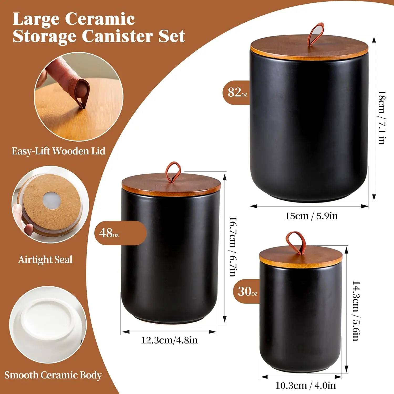 Ceramic Canister Set (30 oz, 4 - Coffee Tea Sugar Set 리뷰 및 가격