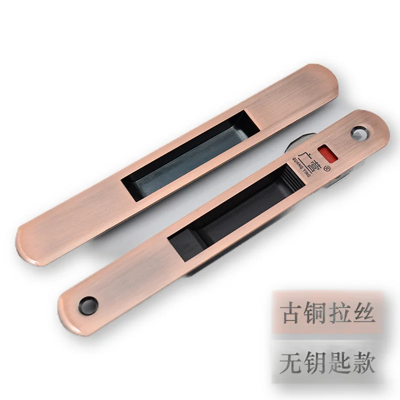 Mute Mortice Sliding Door Locks Hidde Handle Interior Door Pull Lock Modern Anti-theft Room Wood Door Lock Furniture Hardware