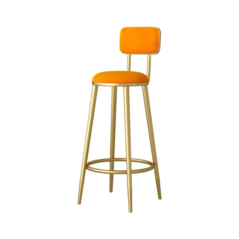 

Home Bar Modern Stool Simple Tall Bar Nordic Wine Bar Gold Light Luxury Height Wrought Iron Back Chair