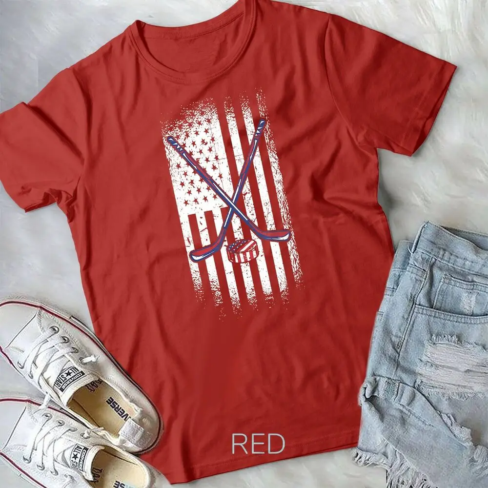 Hockey American Flag - USA Ice Hockey T-Shirt Unisex T-shirt