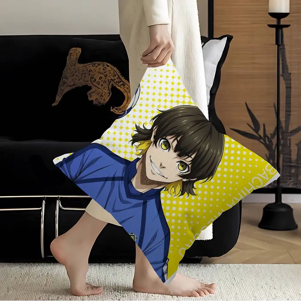Anime Blue Lock Cushion Cover Inches Farmhouse Decor Home Throw Pillow Covers for Couch Decorations