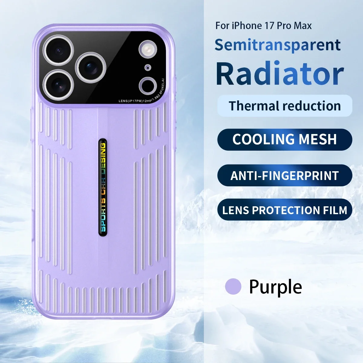 Funda de teléfono de malla de refrigeración de radiador, exfoliante de piel colorido caramelo para IPhone 17 Air 12 13 14 15 16 Pro Max Plus, cubierta protectora de lente