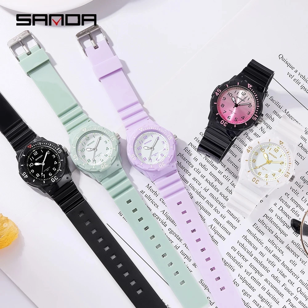 SANDA Fashion Trend Women Watch 2023 New Casual Womens Clock Luminous Hands 50M Waterproof Wristwatches Quartz Reloj Mujer 6011