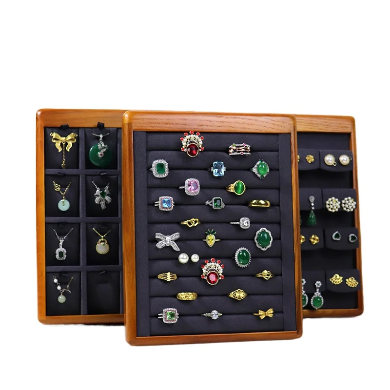 

Retro Jewelry Display Stand Jewelers Earrings Organizer Rack Counter Necklace Showcase Holder Rings Jewellery Protect Shelf