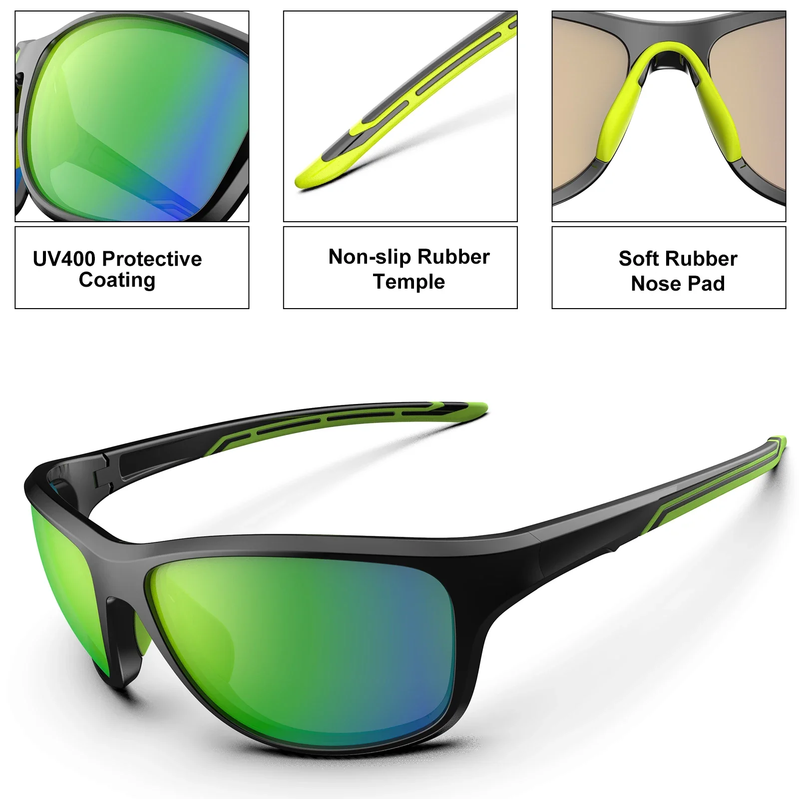 

Поляризационные очки Suukaa для мужчин и женщин, очки для рыбалки, солнцезащитные очки, очки для кемпинга, походов, вождения, спортивные солнцезащитные очки