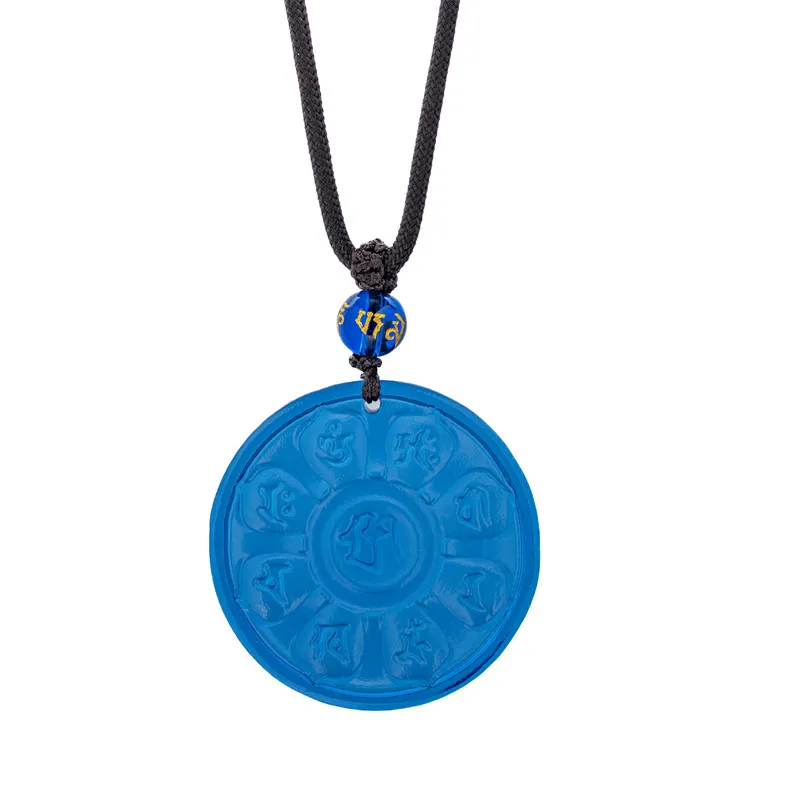 

Manjushri Pendant Eight Character Mantra Pendant Rabbit Zodiac Guardian Buddha Amulet for Luck Peace Wisdom Gifts