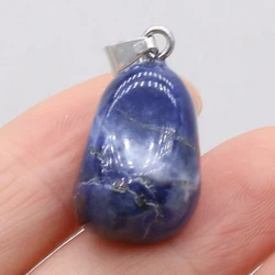 Natural Gem Stone Lapis Lazuli Irregular Pendant Handmade Crafts DIY Charm Necklace Jewelry Accessories Exquisite Gift Making