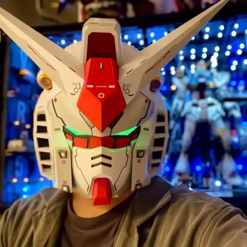 Hot Sales 1:1hg Rx-78-02 Cool Helmet Mask Mech Robot Helmet With Light Dress Up Cosplay Performance Boys Halloween Surprise Gift