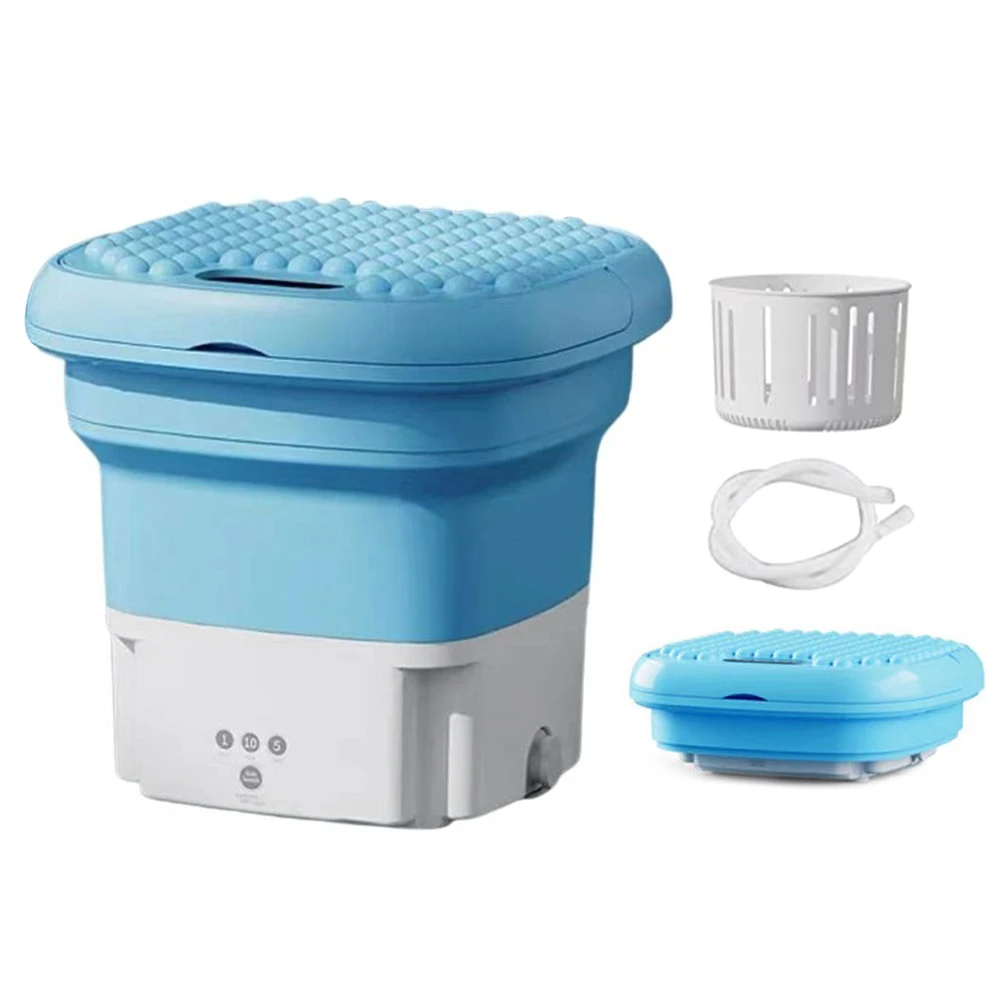 Washing Machine Small Household Folding Portable Automatic Ultrasonic Forward and Reverse Pulsator Elution Dual Purpose Imitatio