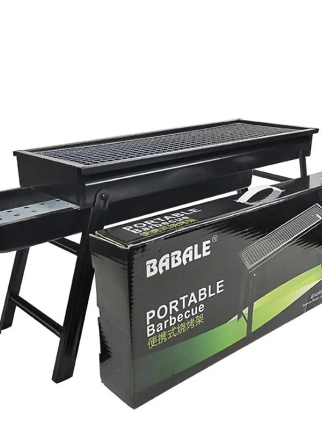 

Thiened Outdoor Charcoal BBQ ill Portable Cam Travel Accories Foldable Iron Me Body Non-Sti Coating for 5+ People