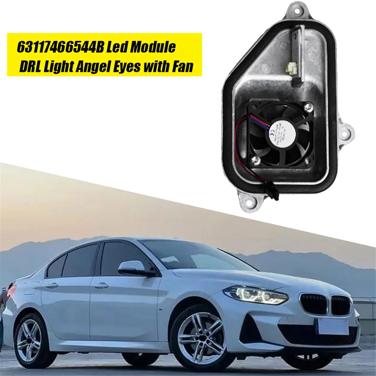 Lampu depan kanan modul LED mata malaikat dengan 63117466544B kipas untuk BMW 1 Series F52 2015-2022 lampu berjalan siang hari