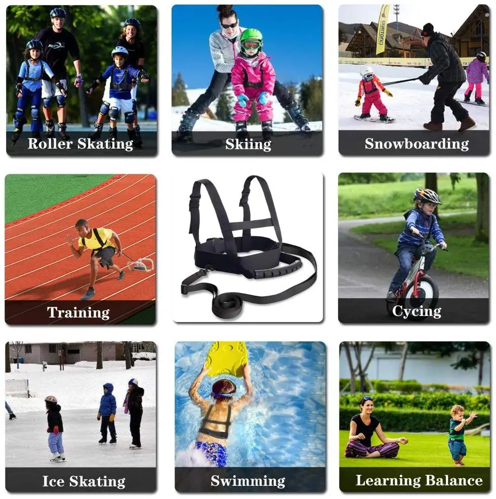 New Outdoor Skiing Training Chest And Back Strap For Children, Ski Safety Tow Rope, Anti-Fall Training Strap, Anti-Fall Rope