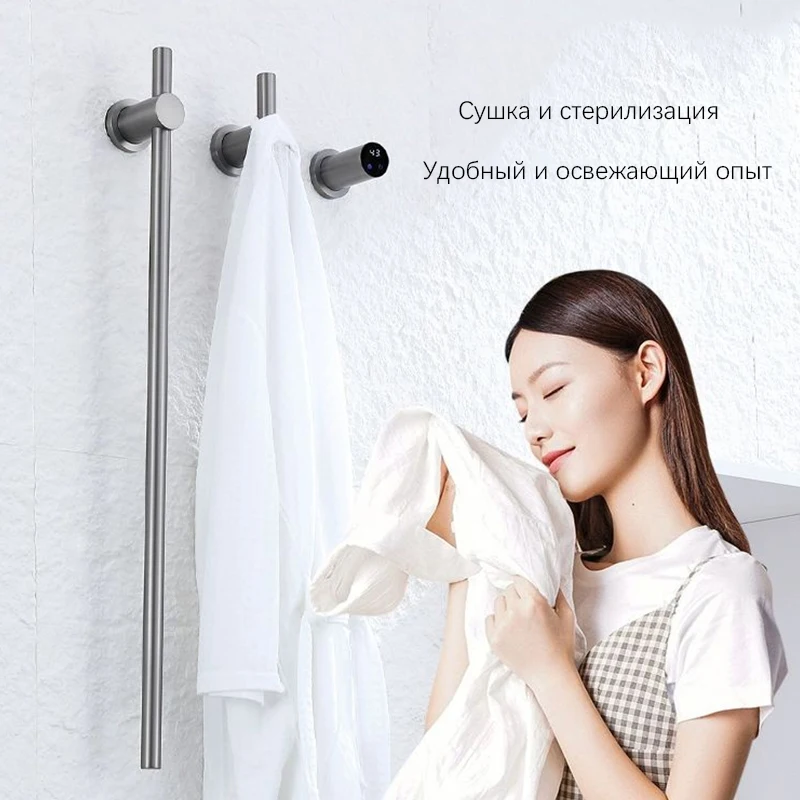 الحمام تسخين كهربائي قضيب تعليق المناشف التحكم في الوقت منشفة استحمام دفئا منشفة كهربائية رف أخفى دعم واي فاي/لا واي فاي Ccontrol