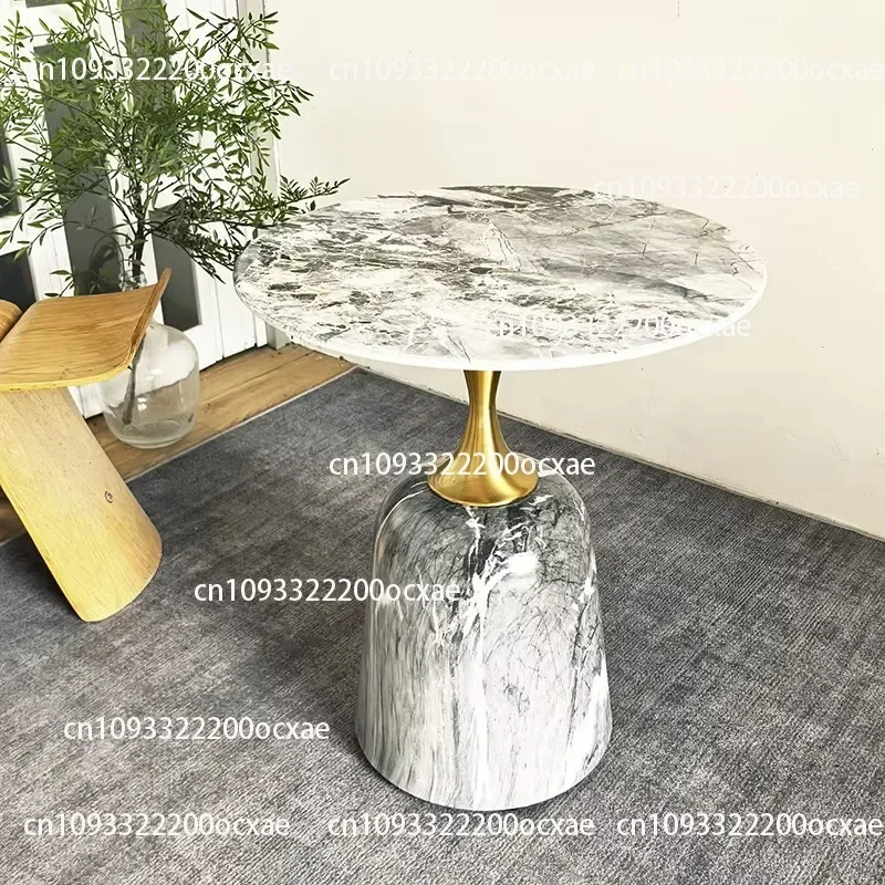 Marble Coffee Table Rock Slab Simple Modern Living Room Furniture Metal Frame Environmentally Friendly And Durable Small