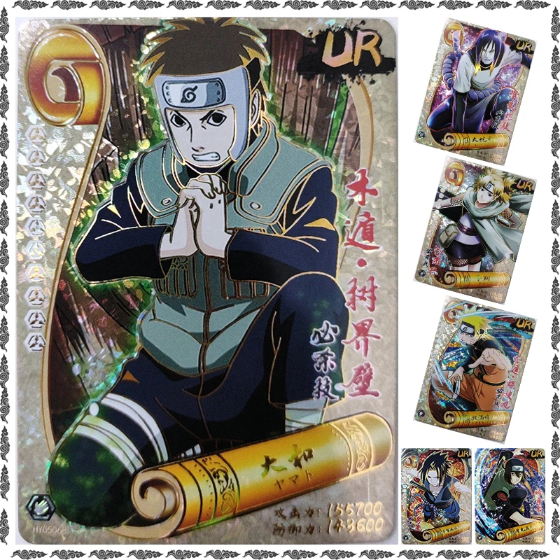 Anime NARUTO Rare Gekko Hayate Uchiha Sasuke Uzumaki Naruto Temari Orochimaru Yamato Game UR Collectible Cards Birthday Toy Gift