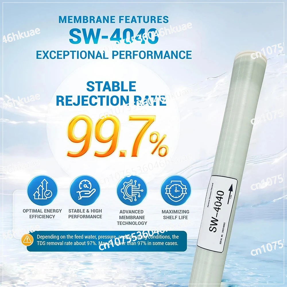 تحلية المياه ومعالجة المياه 4040 نظام غشاء RO لمياه البحر عالي TDS 220 فولت بحر