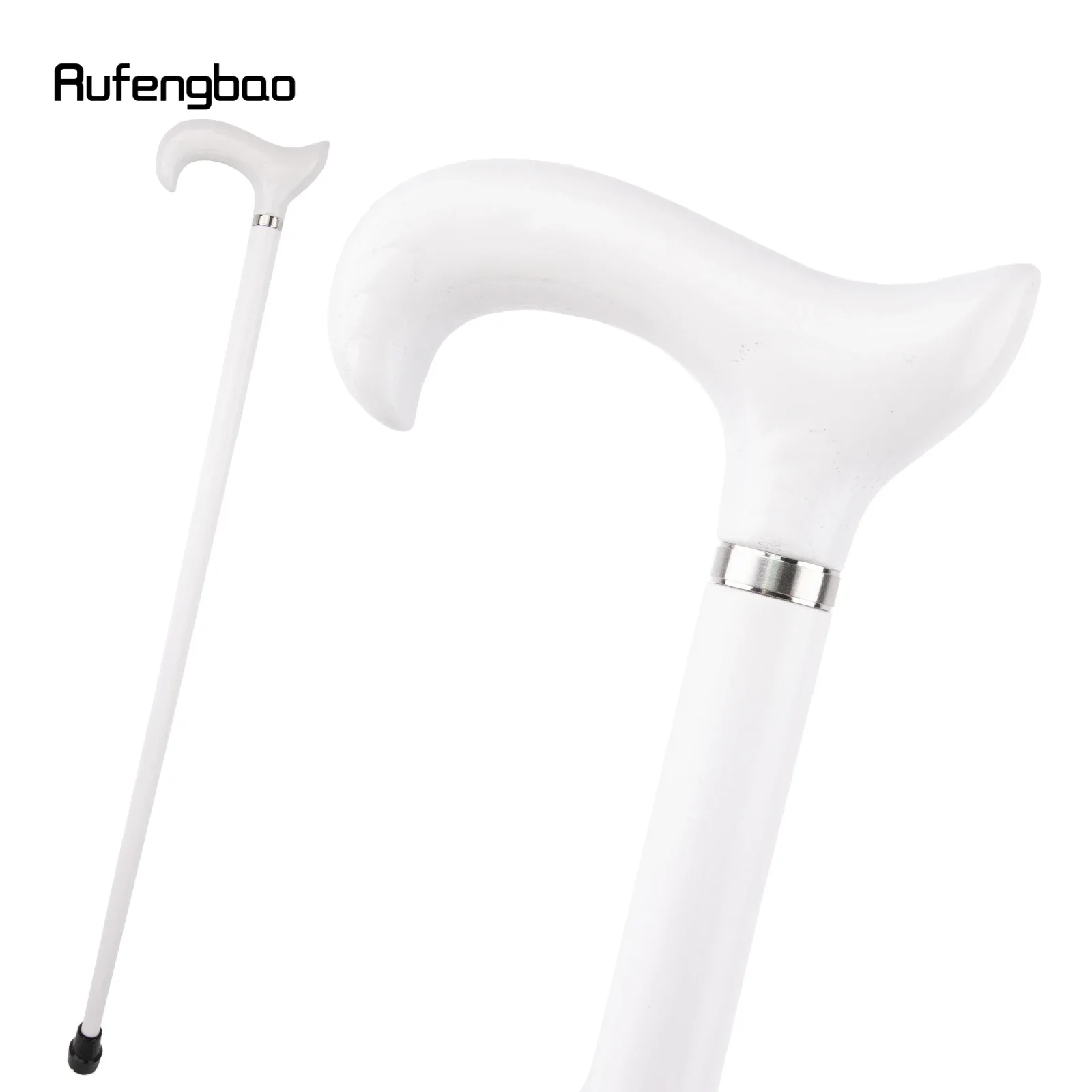 White Wooden Single Joint Fashion Walking Stick Decorative Cospaly Party Walking Cane Halloween Mace Crutch  Wand Crosier 95cm