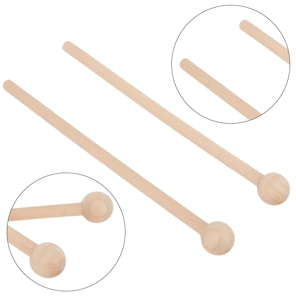 Brand New Musical Instruments Drumsticks Mallets 19cm 2pcs Resonator Bells Wood Color Good Touch Feel Kids Gift